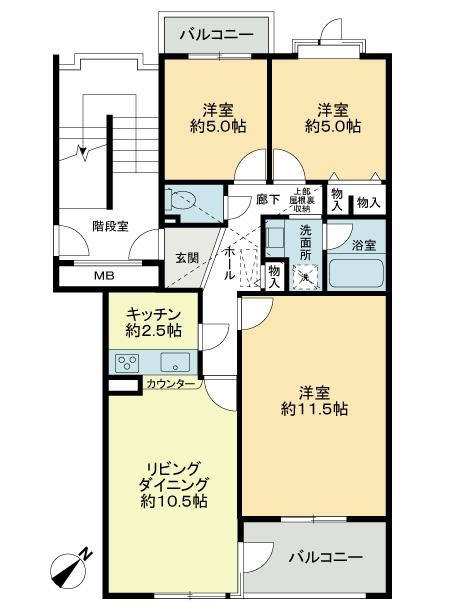 Floor plan. 3LDK, Price 17,990,000 yen, Occupied area 79.92 sq m , 3LDK with a balcony area 9.31 sq m attic storage