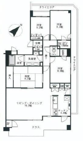 Floor plan. 4LDK, Price 39,800,000 yen, Footprint 114.12 sq m , Balcony area 19.11 sq m