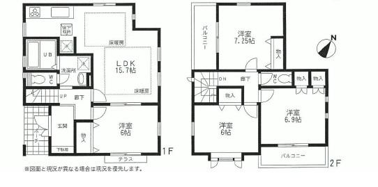 Floor plan. 31,800,000 yen, 4LDK, Land area 127.68 sq m , Building area 98.74 sq m easy-to-use floor plan 4LDK