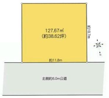 Compartment figure. Land price 18,800,000 yen, It is a land area 127.67 sq m shaping land