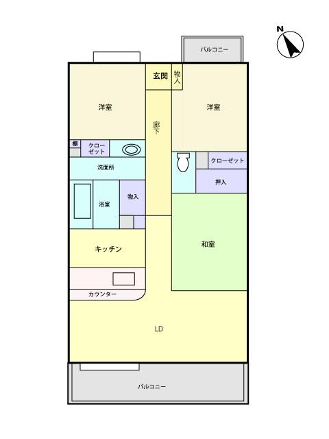 Floor plan. 3LDK, Price 13.8 million yen, Occupied area 71.04 sq m , Balcony area 12.1 sq m