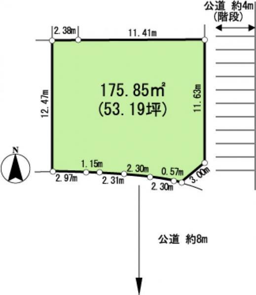Compartment figure. Land price 21,525,000 yen, Land area 175.85 sq m
