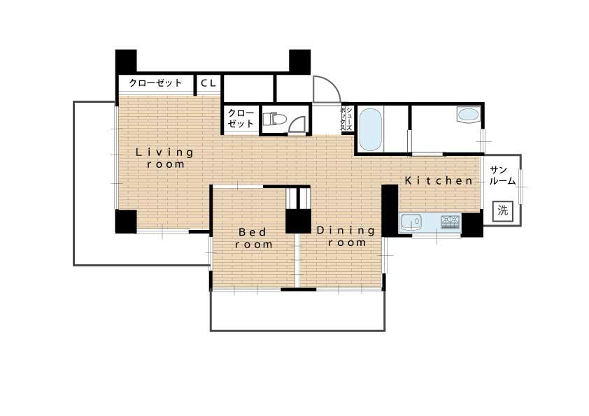 Floor plan. 1LDK, Price 10.5 million yen, Occupied area 68.37 sq m , Balcony area 22.73 sq m renovation completed