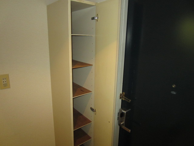 Entrance. With shoe box