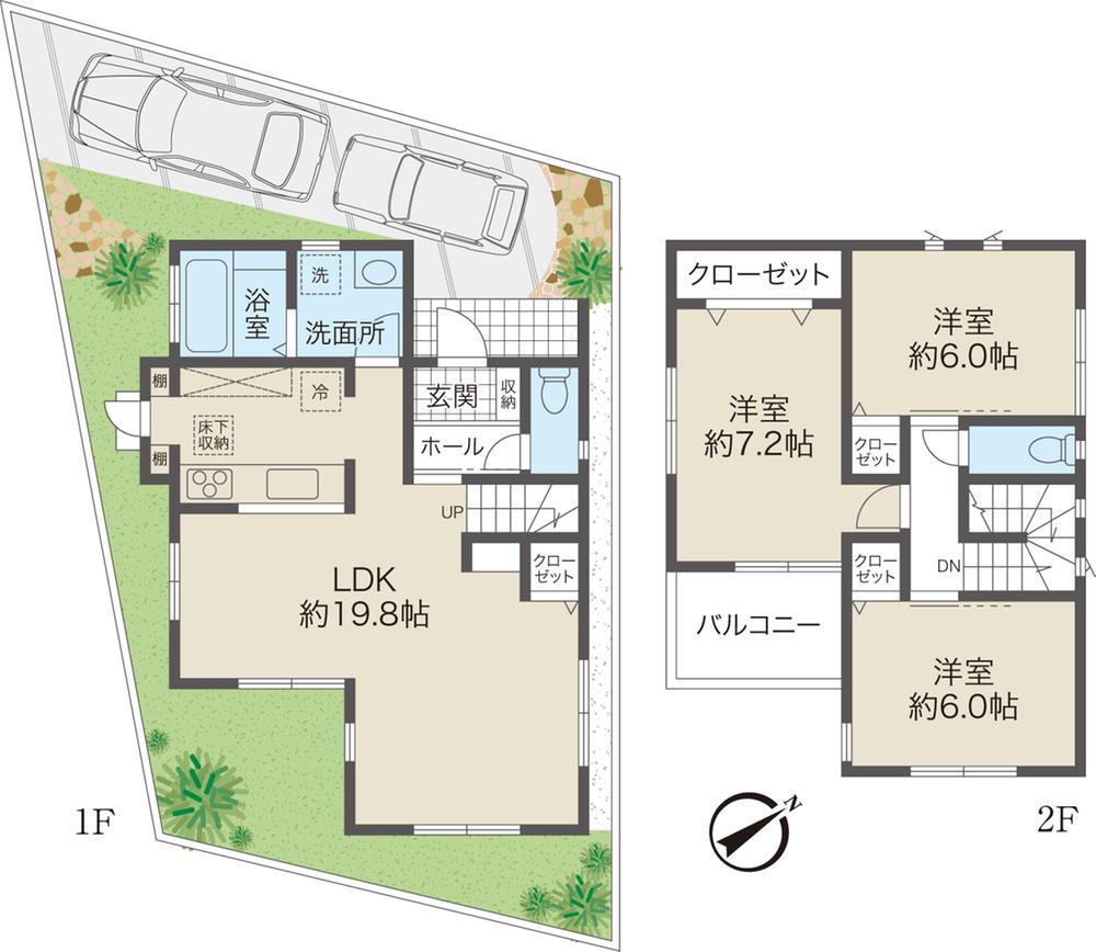 Floor plan. 32,800,000 yen, 3LDK, Land area 100.02 sq m , Building area 91.08 sq m