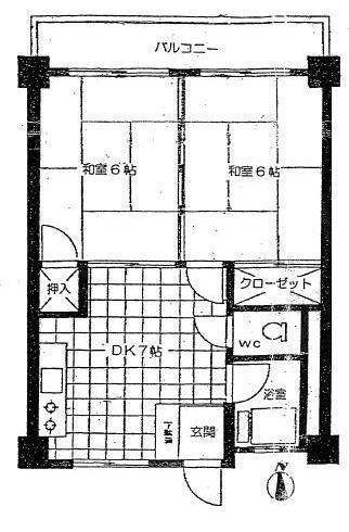 Floor plan. 2DK, Price 3.5 million yen, Occupied area 35.55 sq m , Balcony area 4.5 sq m currently rent in!
