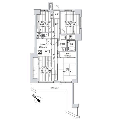 Floor plan. 1LDK, Price 14.9 million yen, Footprint 63.3 sq m , Balcony area 11.01 sq m
