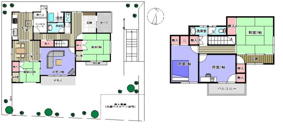 Floor plan. 37,800,000 yen, 5LDK+S, Land area 282.41 sq m , Mansion of building area 146.57 sq m 5SLDK building 44 square meters