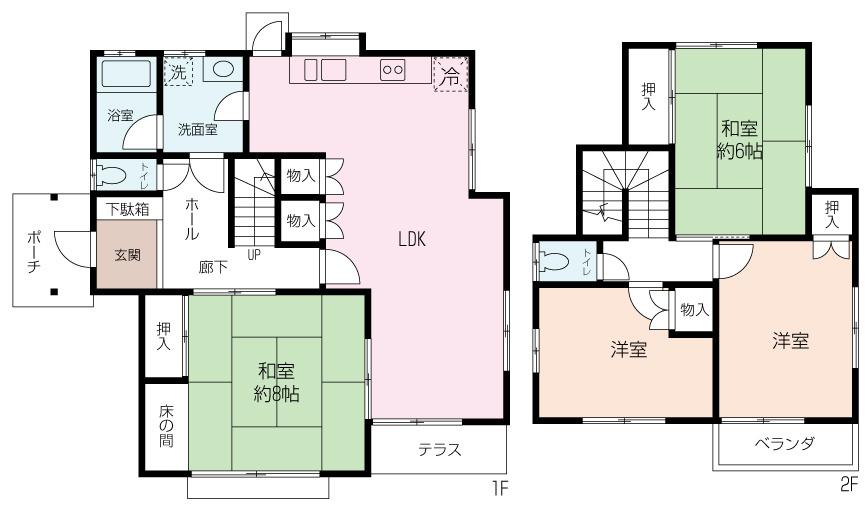 Floor plan. 20.5 million yen, 4LDK, Land area 167.99 sq m , Building area 100.69 sq m