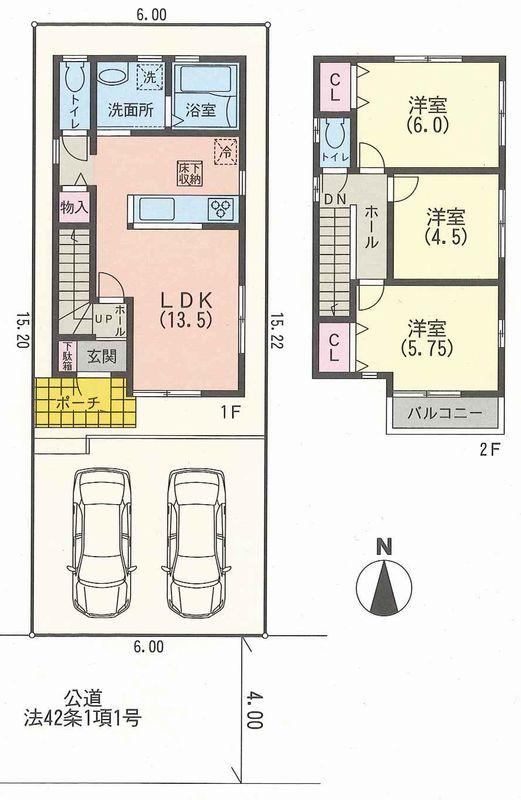 Floor plan. 25,900,000 yen, 3LDK, Land area 91.25 sq m , Building area 72.86 sq m