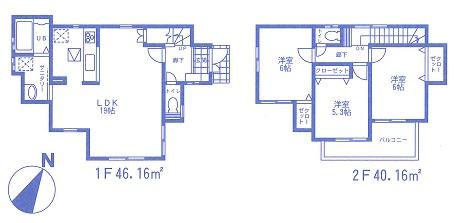 Floor plan. 22,800,000 yen, 3LDK, Land area 123.27 sq m , Building area 86.32 sq m LDK about 19 quires more. There is a sense of open