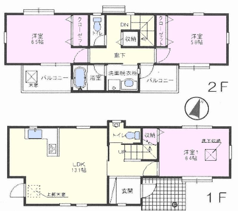 Floor plan. 26,800,000 yen, 3LDK, Land area 106.92 sq m , There is a skylight in the building area 85.09 sq m LDK
