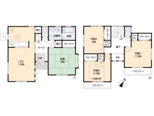 Floor plan. 46,500,000 yen, 4LDK, Land area 198.36 sq m , Building area 108.47 sq m floor plan