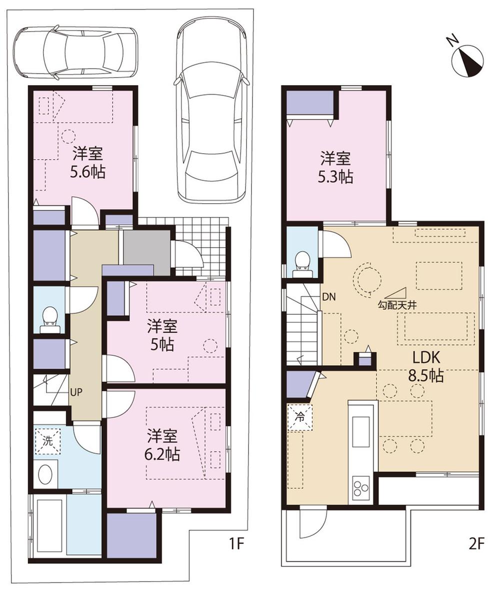 Compartment view + building plan example. Building plan example, Land price 23.8 million yen, Land area 91.4 sq m 2 Building Building price 14.8 million yen Building area 95 sq m