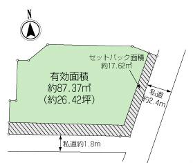 Compartment figure. Land price 9.8 million yen, Land area 104.99 sq m