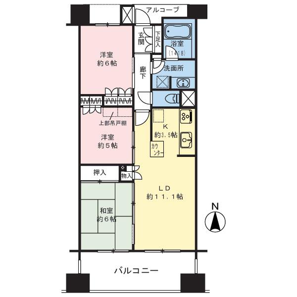Floor plan. 3LDK, Price 25,800,000 yen, Occupied area 70.32 sq m , Balcony area 12 sq m