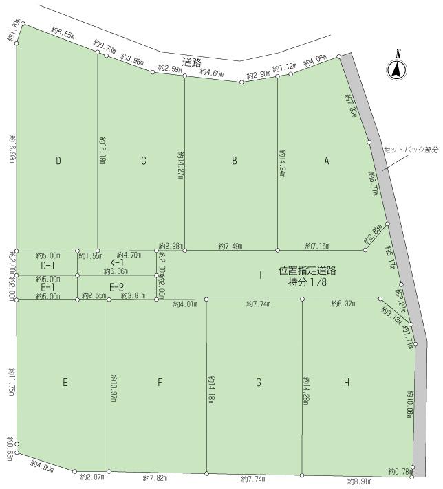 Compartment figure. Land price 17 million yen, Land is the area of ​​105 sq m C compartment
