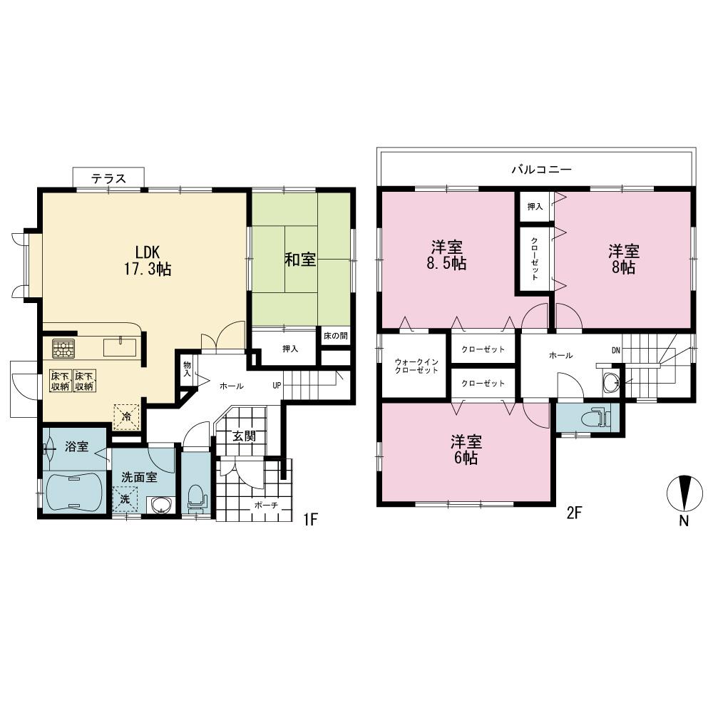 Floor plan. 32,800,000 yen, 4LDK, Land area 154.03 sq m , Building area 120.38 sq m