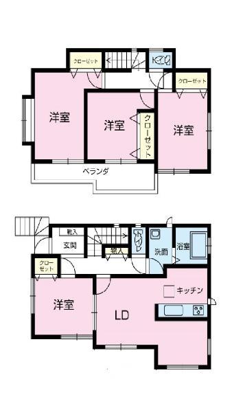 Floor plan. 22,800,000 yen, 4LDK, Land area 109.48 sq m , Building area 92.94 sq m 4LDK