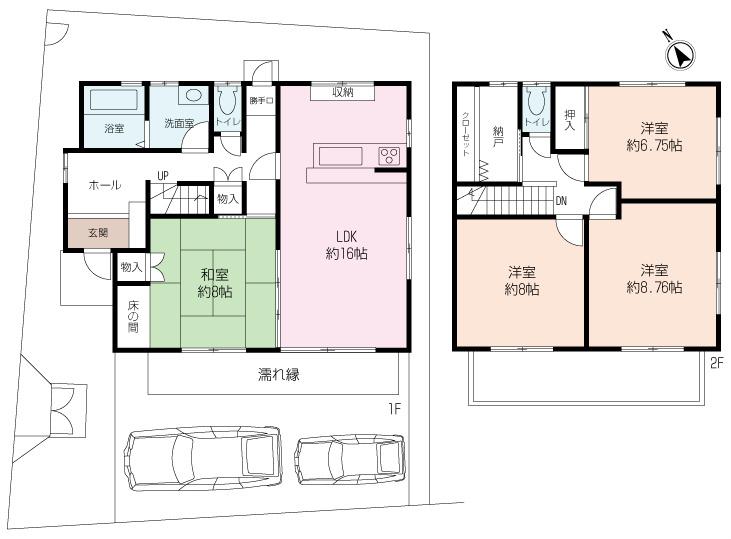 Floor plan. 33,500,000 yen, 4LDK, Land area 153.81 sq m , Building area 117.99 sq m large 4LDK! 