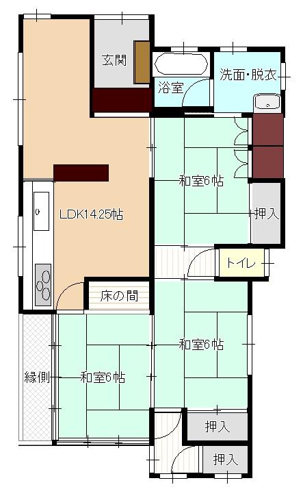 Floor plan. 6.8 million yen, 3LDK, Land area 165.72 sq m , Building area 67.45 sq m