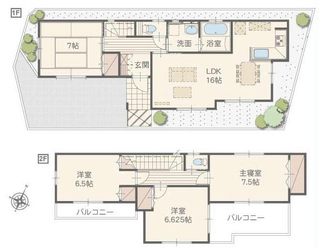 Floor plan. 25,400,000 yen, 4LDK, Land area 104.34 sq m , Building area 101.71 sq m