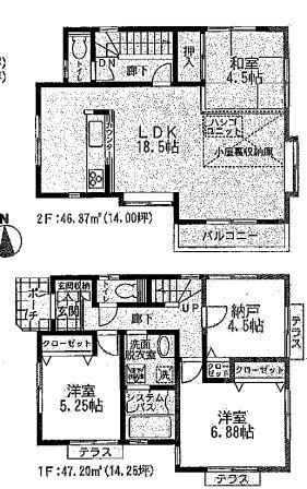Floor plan. 34,800,000 yen, 4LDK, Land area 119.75 sq m , Building area 93.57 sq m