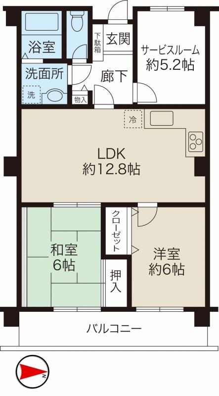 Floor plan. 2LDK+S, Price 11.5 million yen, Occupied area 66.26 sq m , Per balcony area 8.51 sq m eastward, Good is per yang.