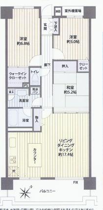 Floor plan. 3LDK, Price 22,800,000 yen, Occupied area 74.95 sq m , Balcony area 11.63 sq m