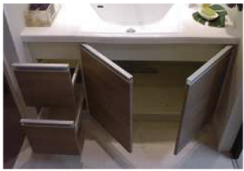 Bathing-wash room.  [Floor cabinet] Floor cabinet with a simple beauty and enough storage capacity. Drawer and door, It is with Bull motion functions close to the quiet.