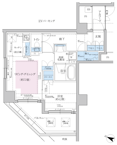 Floor: 1LDK, occupied area: 42.79 sq m