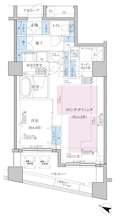 Floor: 1LDK, occupied area: 45.24 sq m