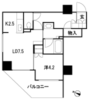 Floor: 1LDK, occupied area: 42.79 sq m