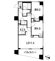 Floor: 2LDK, occupied area: 59.46 sq m