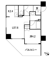 Floor: 1LDK, the area occupied: 36.5 sq m