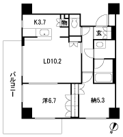 Floor: 1LDK + S, the occupied area: 60.79 sq m