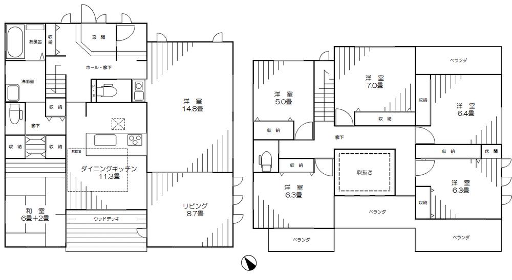 Floor plan. 64,500,000 yen, 7LDK, Land area 310.91 sq m , Building area 182.04 sq m