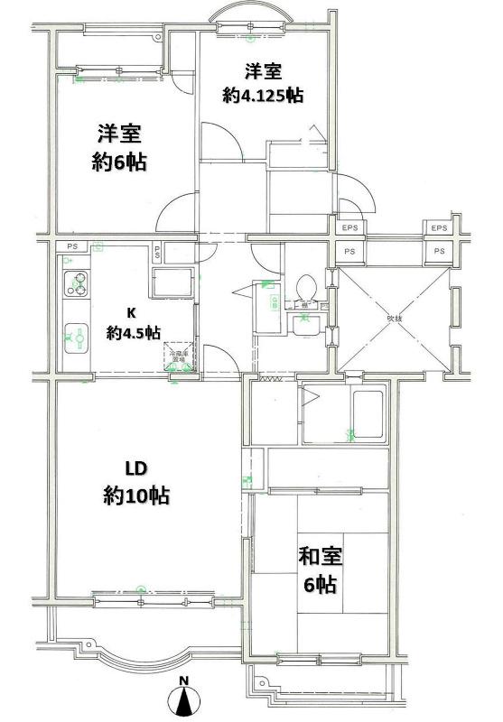 Floor plan. 3LDK, Price 8.9 million yen, Occupied area 71.01 sq m , Balcony area 8.88 sq m