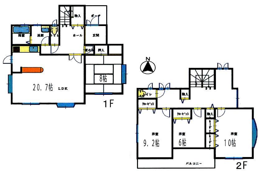 Floor plan. 41,800,000 yen, 4LDK, Land area 213.47 sq m , LDK of building area 140.77 sq m about 20 Pledge. All room 6 Pledge over south-facing. 