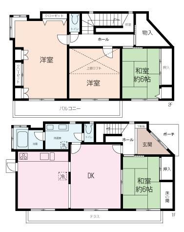Floor plan. 36,800,000 yen, 4LDK, Land area 210 sq m , Building area 117.66 sq m 4LDK 35.59 square meters