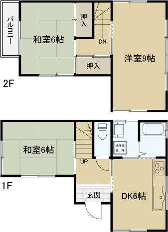 Floor plan. 7.8 million yen, 3DK, Land area 66.16 sq m , Building area 64.56 sq m