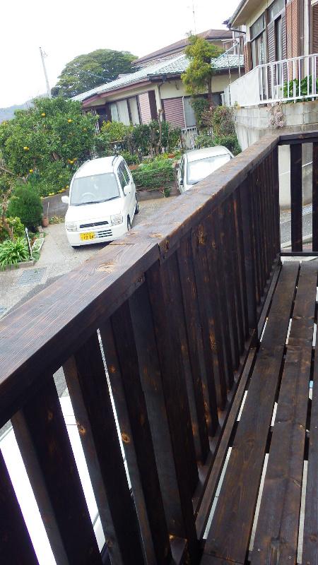 Balcony. There is a wood deck on the first floor