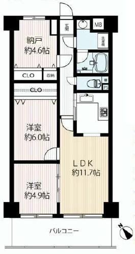 Floor plan. 3LDK, Price 13.5 million yen, Occupied area 56.68 sq m currently per during the floor plan created, We will carry me for a floor plan of the inverted type.