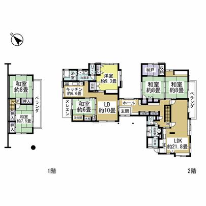 Floor plan. LDK is two places What the customer how you are looking at two households The room is clean