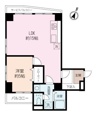 Floor plan. 1LDK, Price 15.8 million yen, Footprint 52.1 sq m