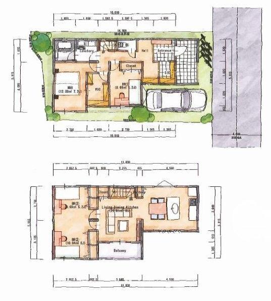 Building plan example (floor plan). Walk ink Losee Tsu with or shoes-in closet, etc., Storage is abundant Floor. For more information please do not hesitate to contact us. (Building reference plan)