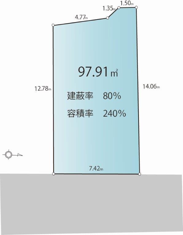 Compartment figure. Land price 21,800,000 yen, Land area 97.91 sq m compartment view