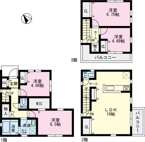 Floor plan. 26,800,000 yen, 4LDK, Land area 79.69 sq m , Building area 99.76 sq m