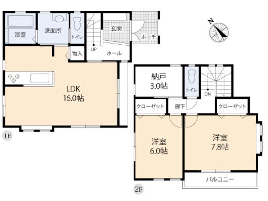Floor plan. 24,800,000 yen, 2LDK, Land area 100.8 sq m , Building area 80.92 sq m floor plan