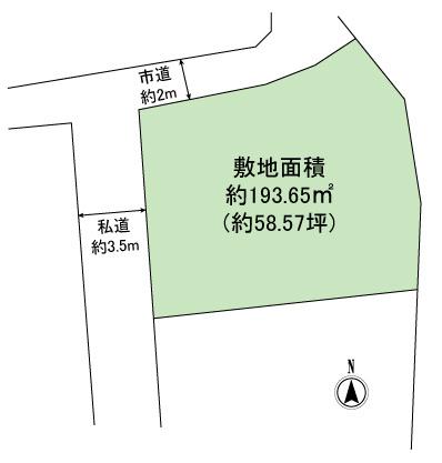 Compartment figure. Land price 19,800,000 yen, Land area 193.65 sq m